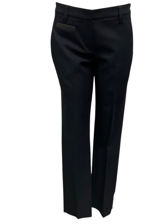 Brunello Cucinelli Pants - BRUNELLO CUCINELLI NAVY BLUE WOOL TROUSERS WITH MONILI